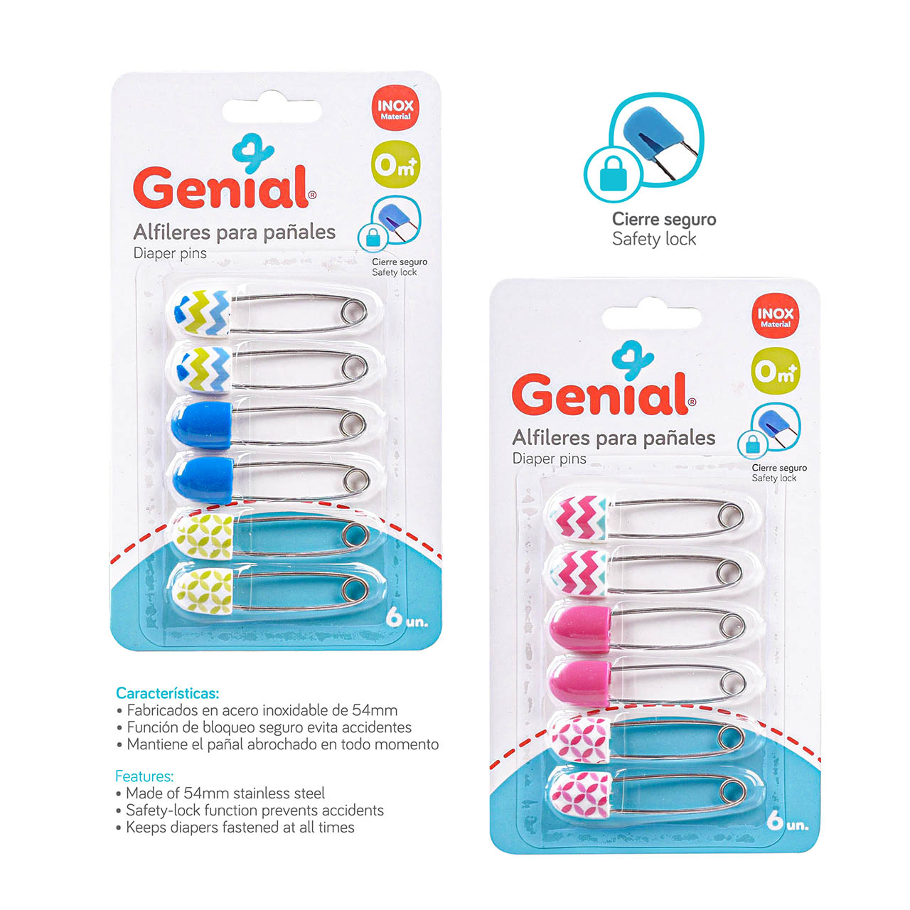 ALFILERES DE PAÑAL GENIAL