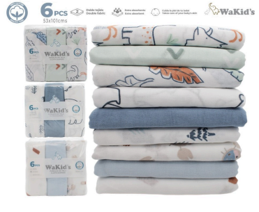 SET 6U PAÑALES DE TELA WAKIDS