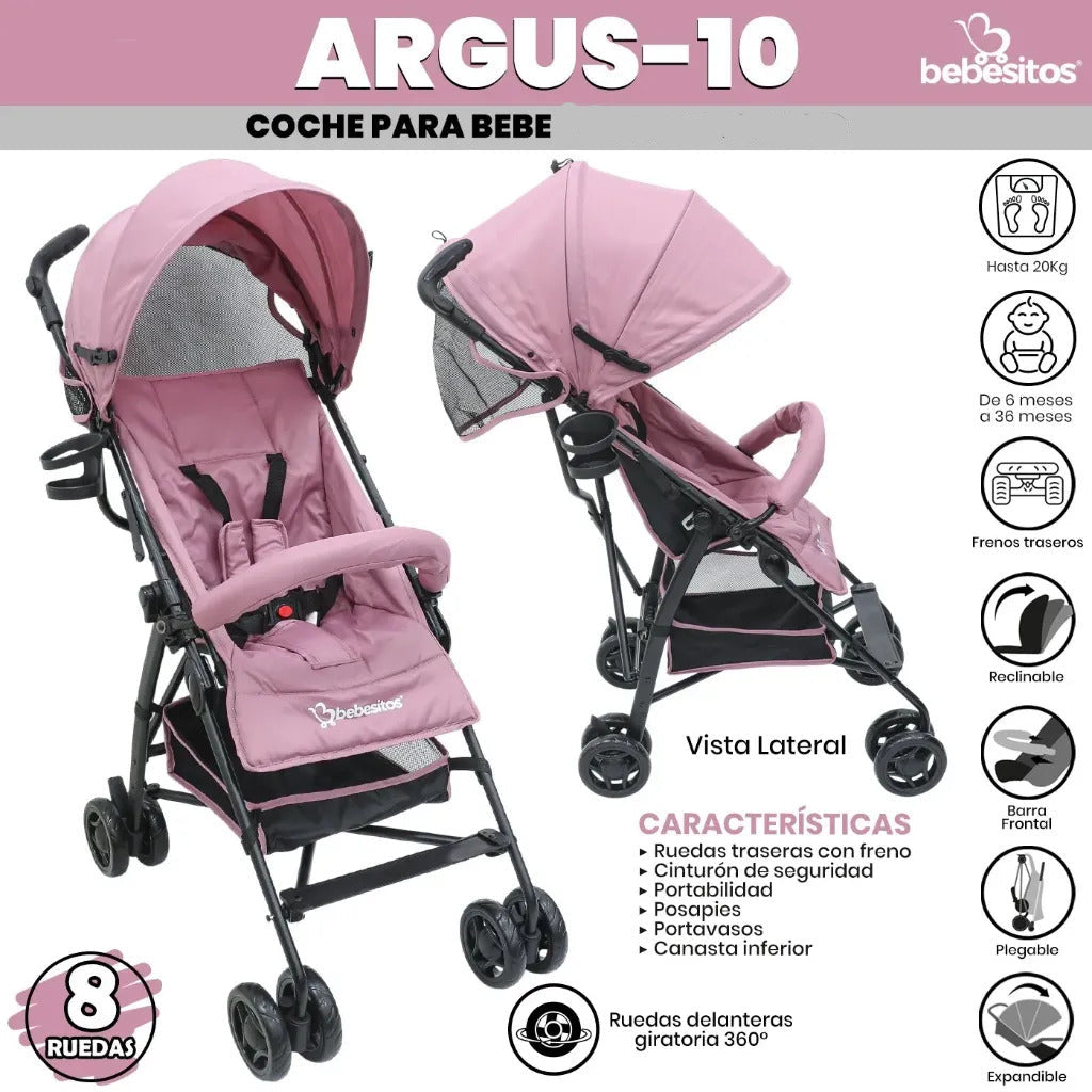COCHE PARAGUAS ARGUS 10 BEBESITOS