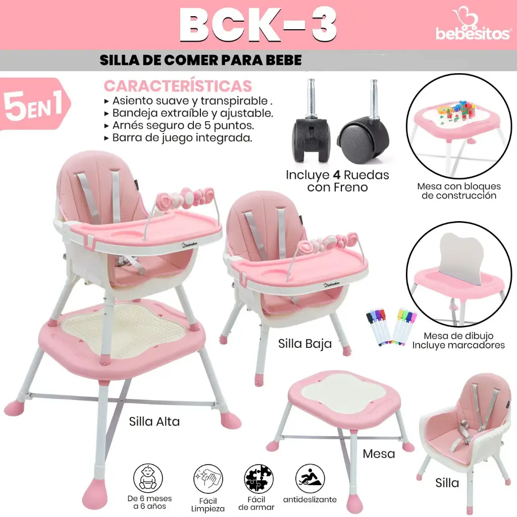 SILLA DE COMER BLOCK BEBESITOS