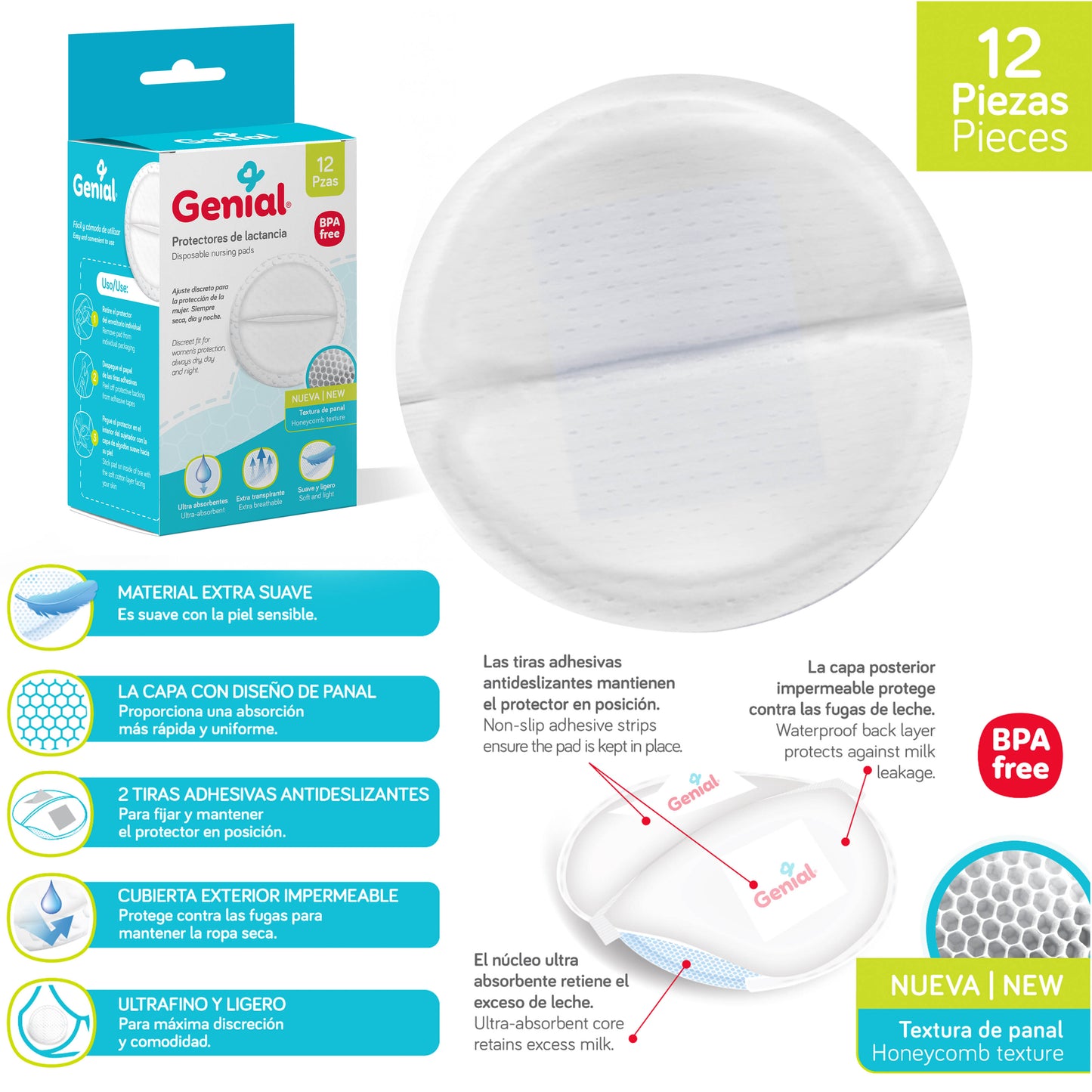 PROTECTOR DE LACTANCIA 12U GENIAL