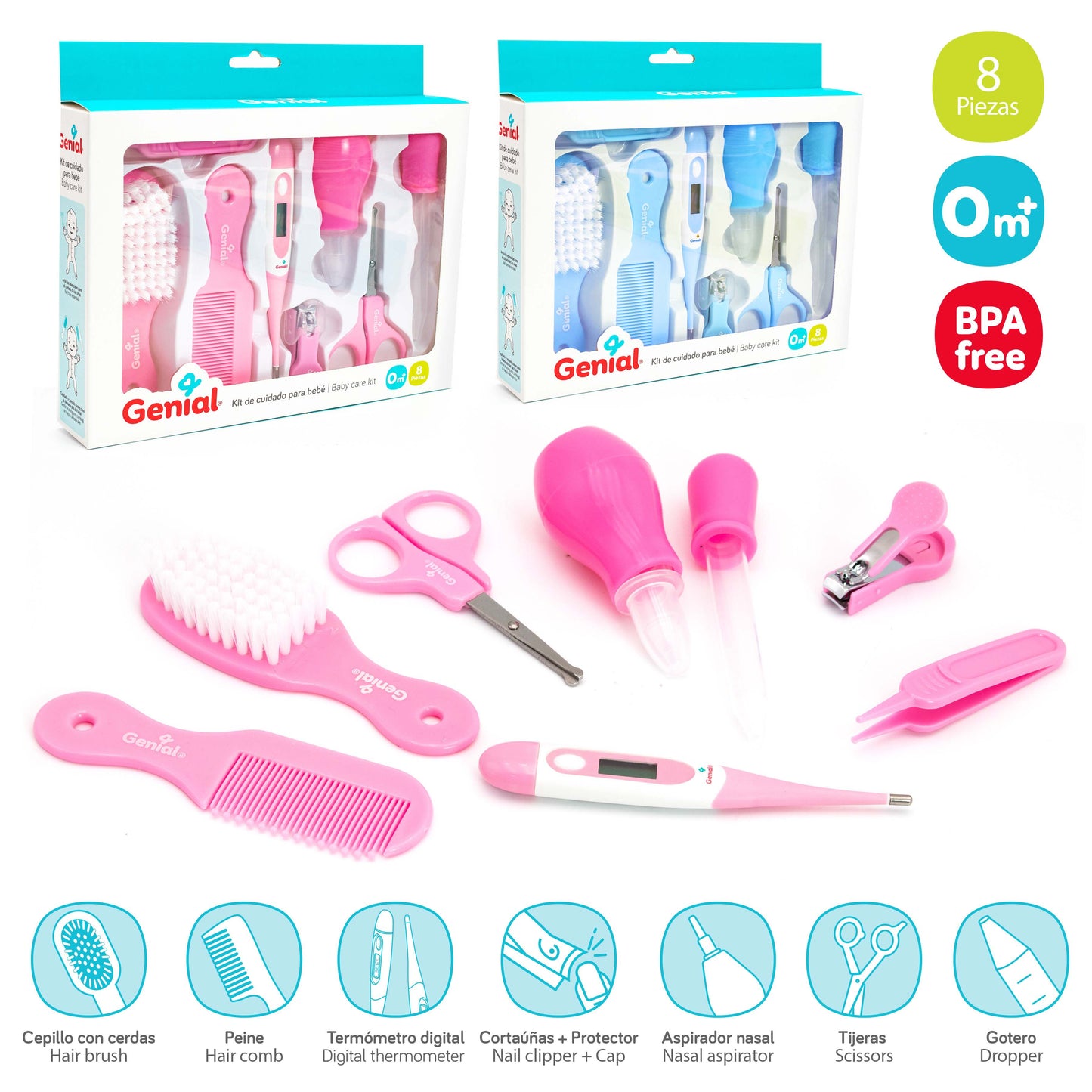 SET DE HIGIENE 8 PIEZAS GENIAL