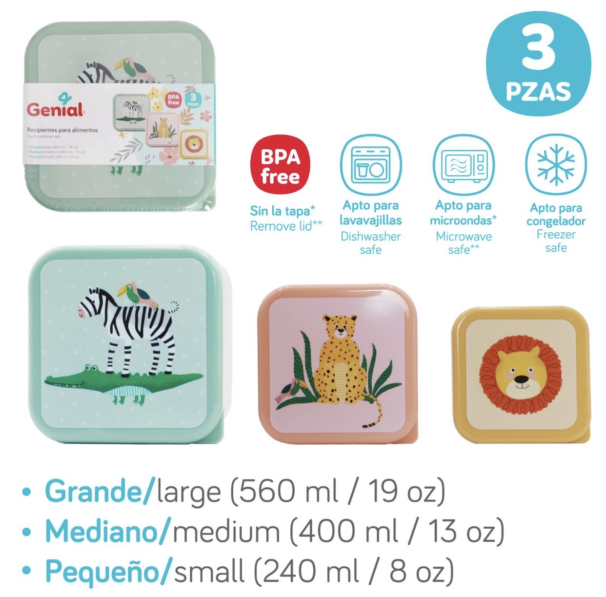 SET 3 RECIPIENTES GENIAL