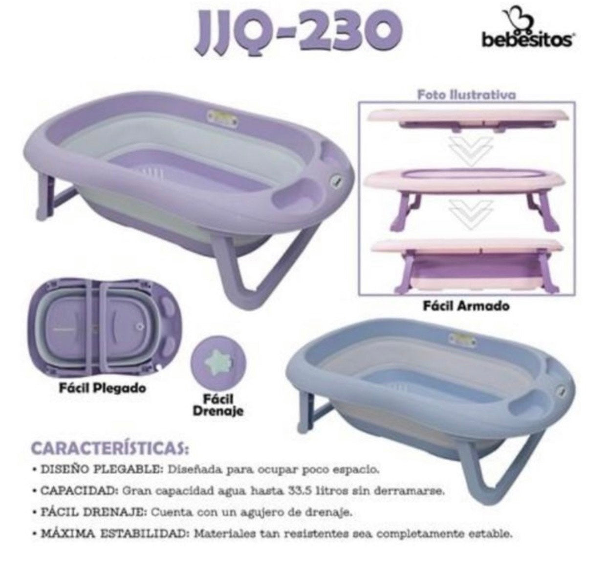 BAÑERA PLEGABLE BEBESITOS