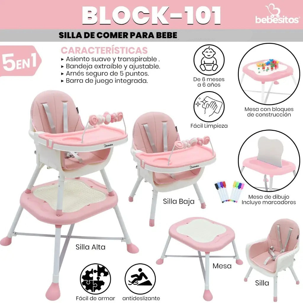 SILLA DE COMER BLOCK BEBESITOS
