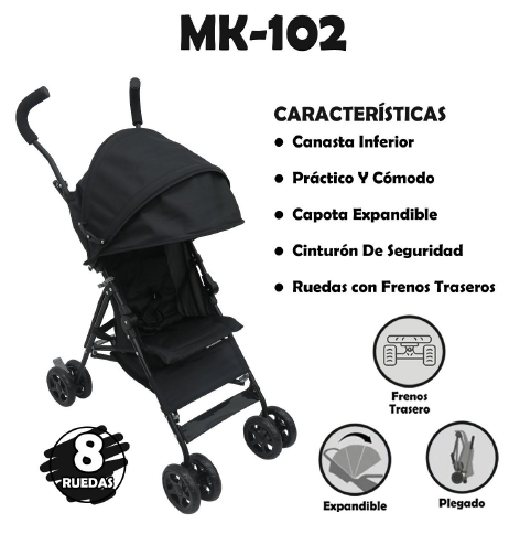 COCHE PARAGUAS MK102 BEBESITOS