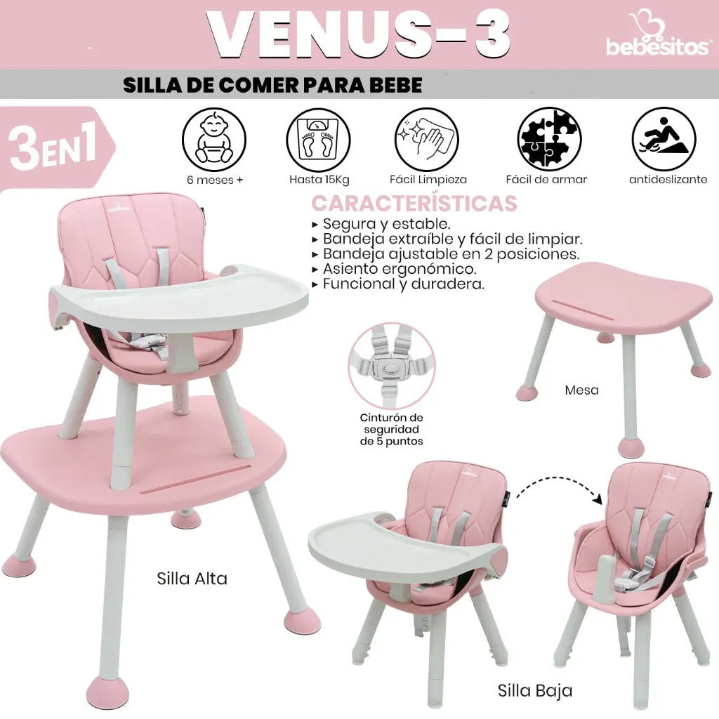 SILLA DE COMER VENUS 3 BEBESITOS