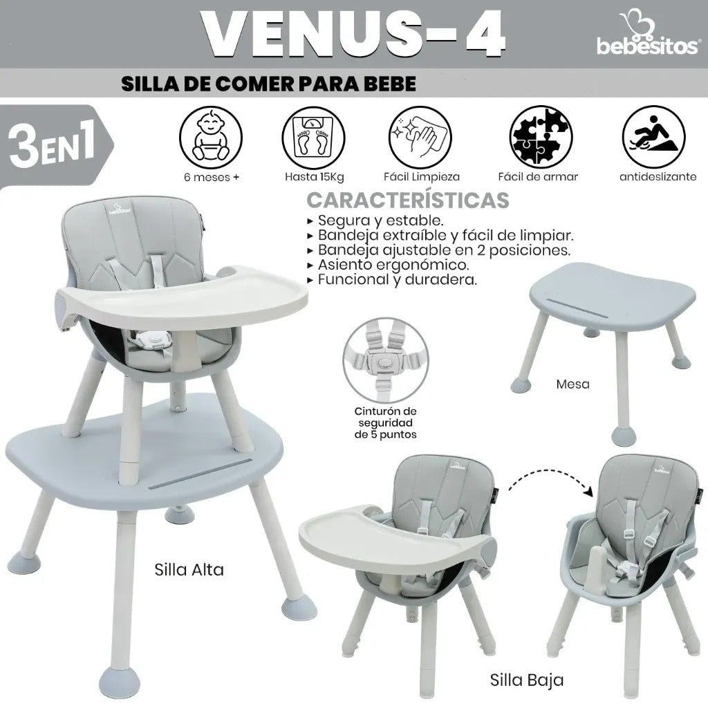 SILLA DE COMER VENUS 4 BEBESITOS