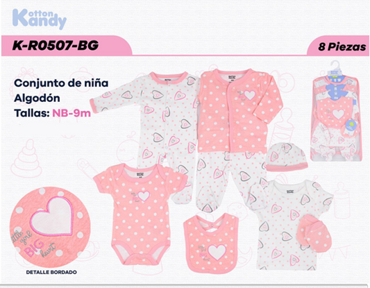 CONJUNTO 8 PIEZAS 0507 KOTTON KANDY