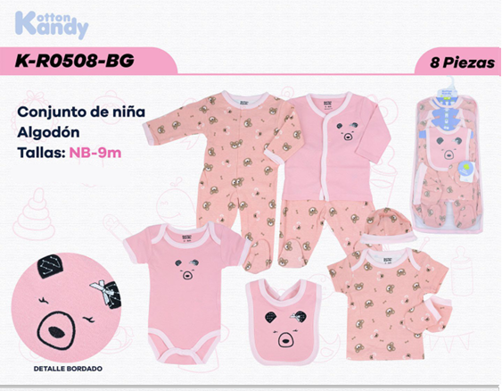 CONJUNTO 8 PIEZAS 0508 KOTTON KANDY