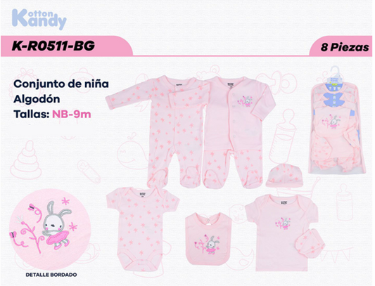 CONJUNTO 8 PIEZAS 0511 KOTTON KANDY