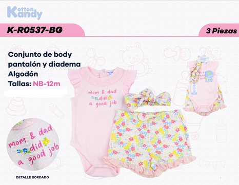 CONJUNTO 3 PIEZAS 0537 KOTTON KANDY