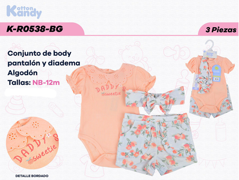 CONJUNTO 3 PIEZAS 0538 KOTTON KANDY