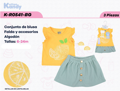 CONJUNTO 3 PIEZAS 0541 KOTTON KANDY