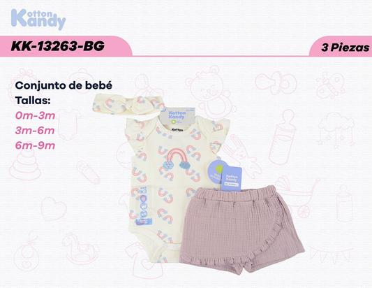 SET 3 PIEZAS ARCOIRIS KOTTON KANDY