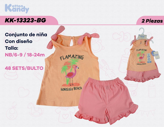 SET 2 PIEZAS FLAMINGO KOTTON KANDY
