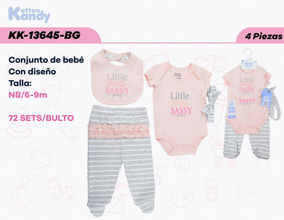 SET 4 PIEZAS LITTLE MISS KOTTON KANDY