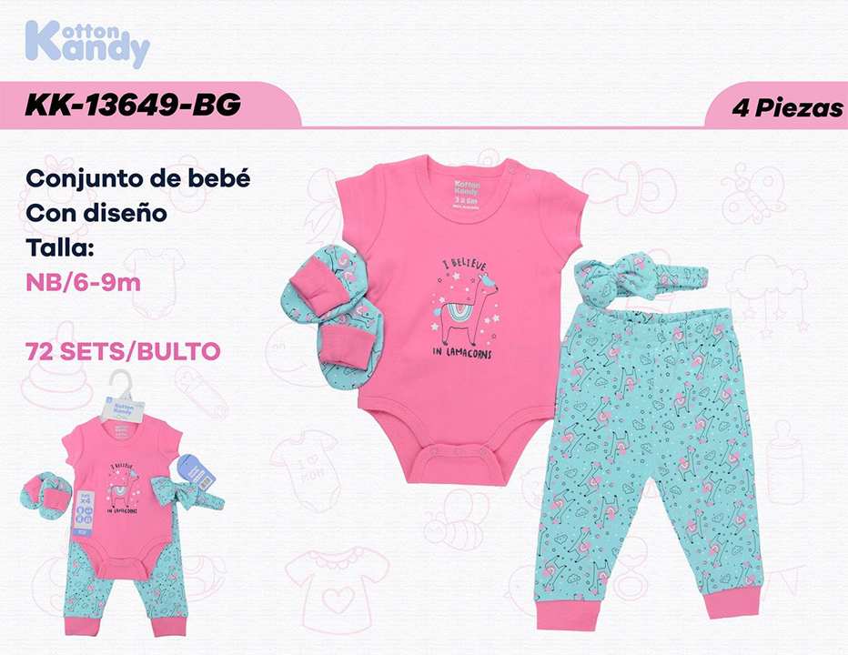 SET 4 PIEZAS UNICORNIO KOTTON KANDY