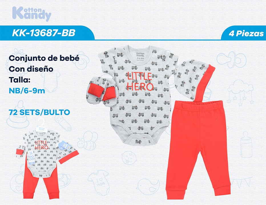 SET 4 PIEZAS LITTLE HERO KOTTON KANDY