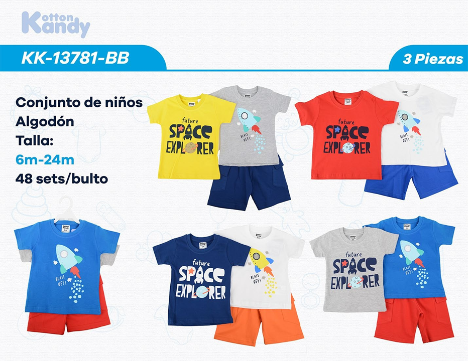 SET 3 PIEZAS SPACE KOTTON KANDY