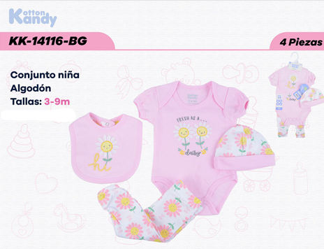 CONJUNTO 4 PIEZAS 14116 KOTTON KANDY