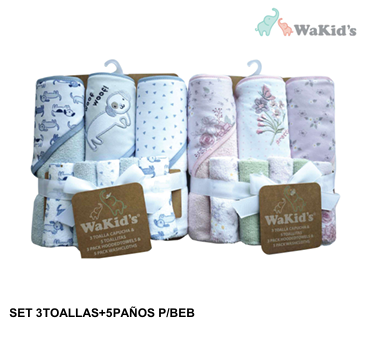 SET DE 8 TOALLAS  777581 WAKIDS