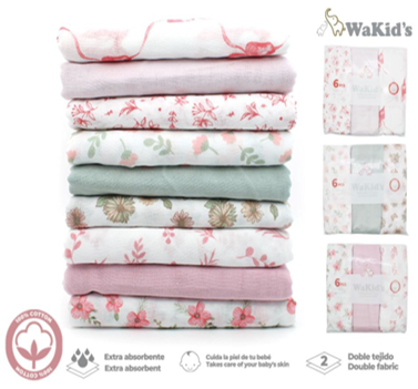 SET 6U PAÑALES DE TELA 77991 WAKIDS