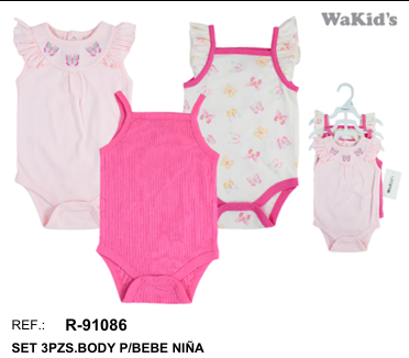 CONJUNTO 3 BODYS 91086 WAKIDS