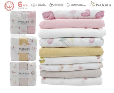SET 6U PAÑALES DE TELA WAKIDS