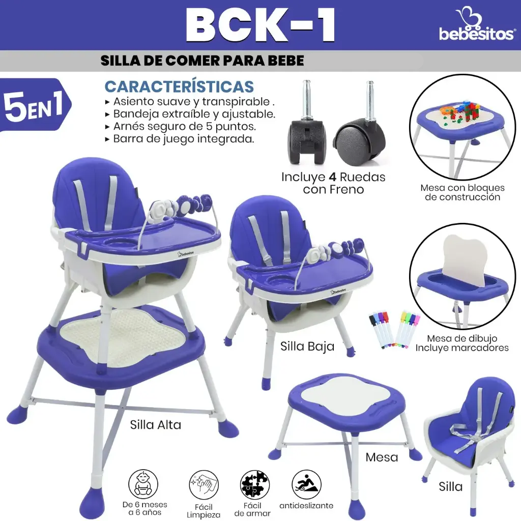 SILLA DE COMER BLOCK BEBESITOS