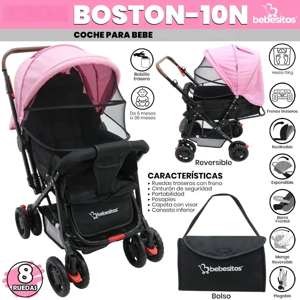 COCHE DOBLE VISTA BOSTO 1N BEBESITOS