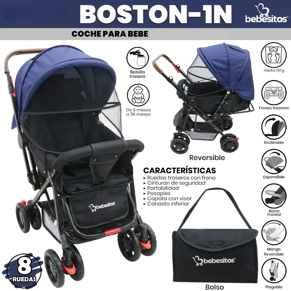 COCHE DOBLE VISTA BOSTO 1N BEBESITOS