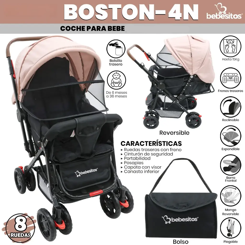 COCHE DOBLE VISTA BOSTO 1N BEBESITOS