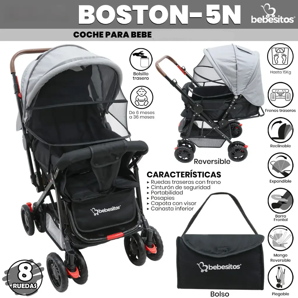 COCHE DOBLE VISTA BOSTO 1N BEBESITOS