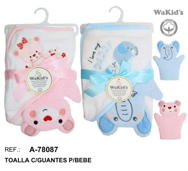 TOALLA CON GUANTES 78087 WAKIDS