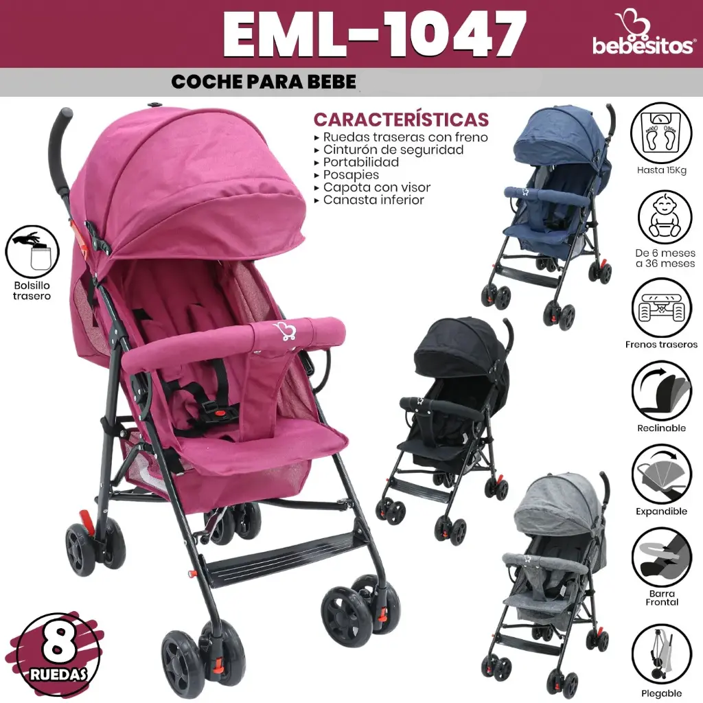 COCHE PARAGUAS EML BEBESITOS