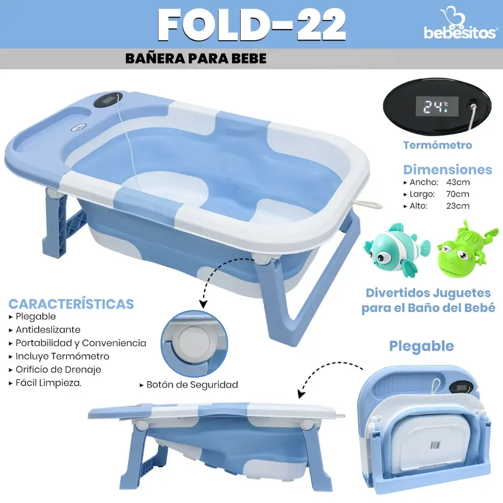 BAÑERA PLEGABLE FOLD BEBESITOS