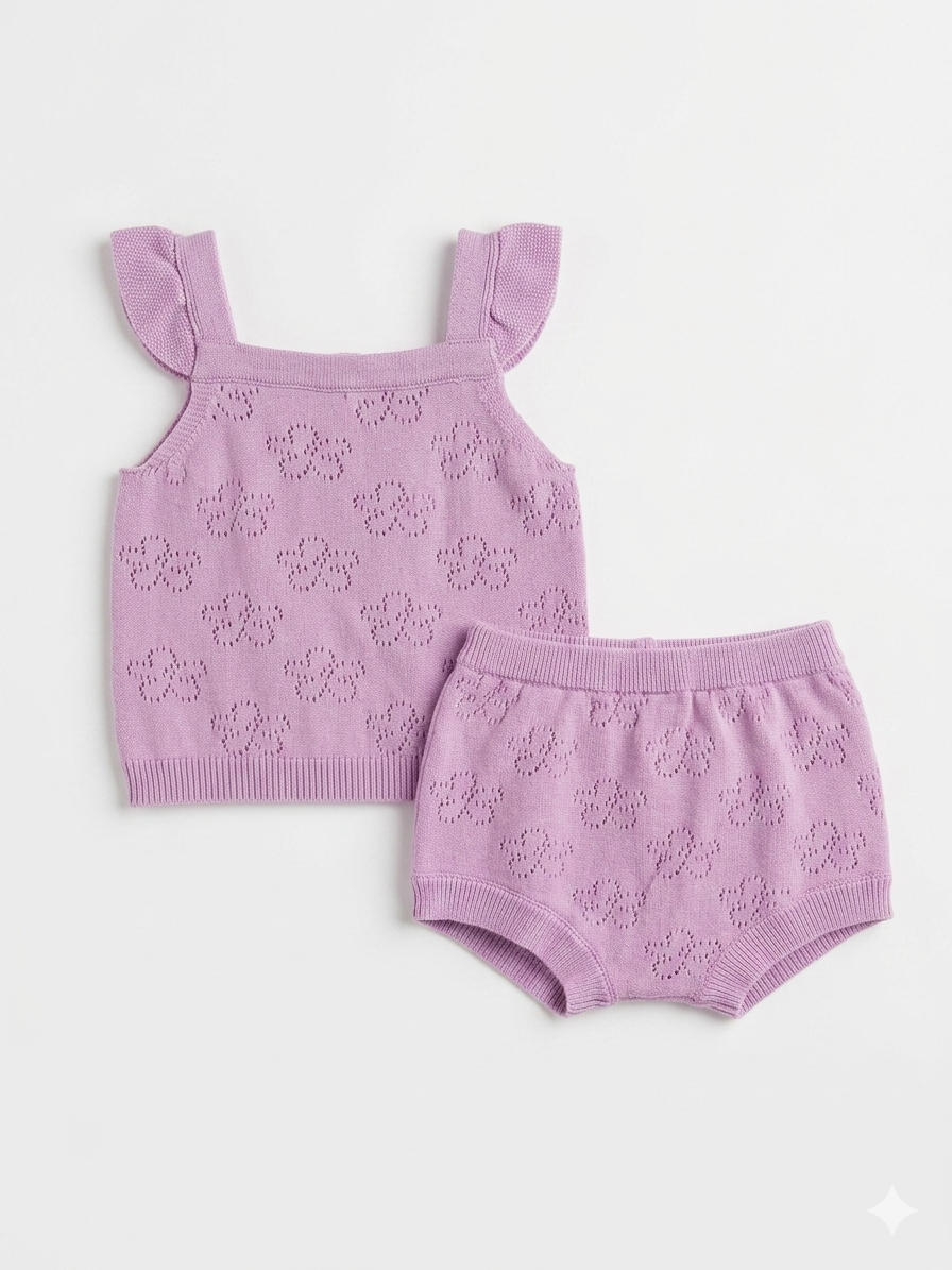 SET 2 PIEZAS TEJIDO LILA LITTLE ME