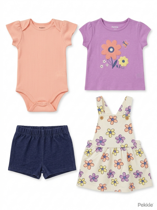 SET 4 PIEZAS FLORAL PEKKLE