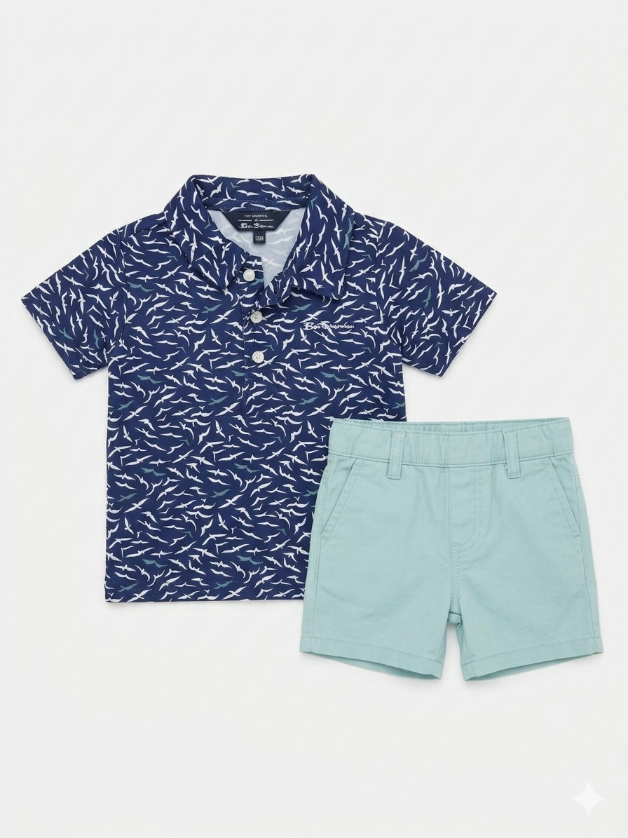 SET 2 PIEZAS SHARK BLUE BEN SHERMAN