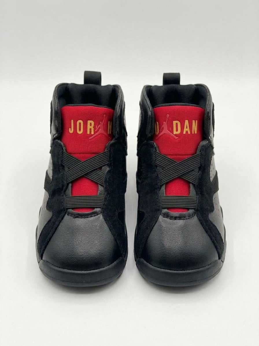 ZAPATOS TIPO JORDAN NEGROS CON ROJO