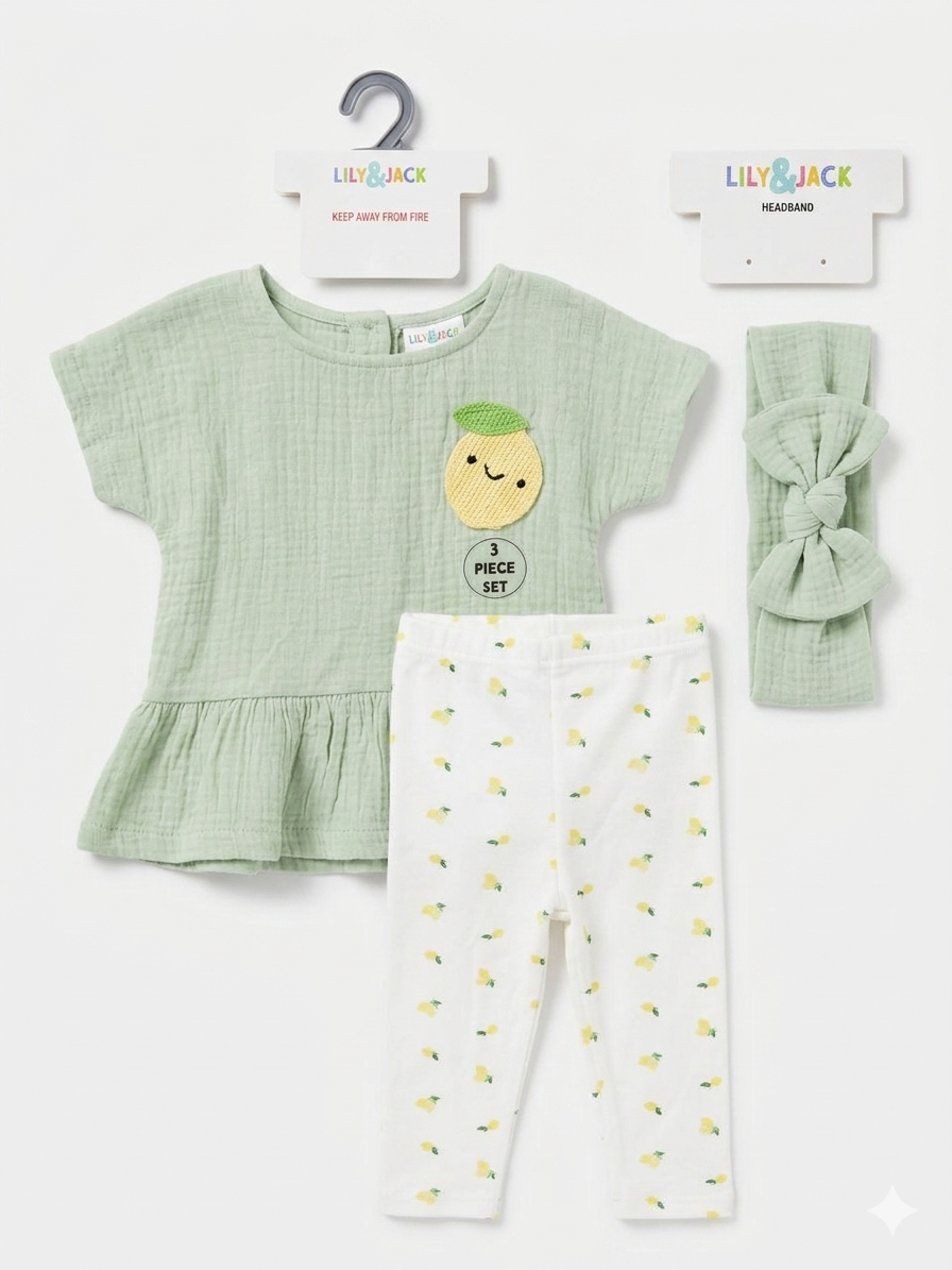 SET 3 PIEZAS  0568 LEMON LILY Y JACK