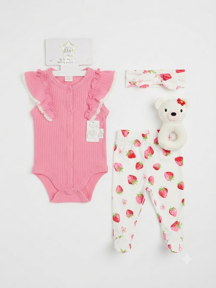 SET 3 PIEZAS BEAR PINK SUPERSTAR