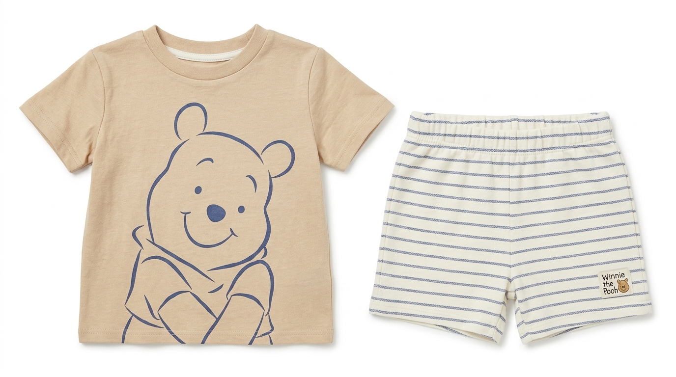 SET 3 PIEZAS POOH BROWN DISNEY