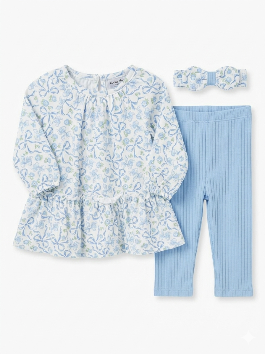 SET 3 PIEZAS LAZO BLUE LITTLE ME