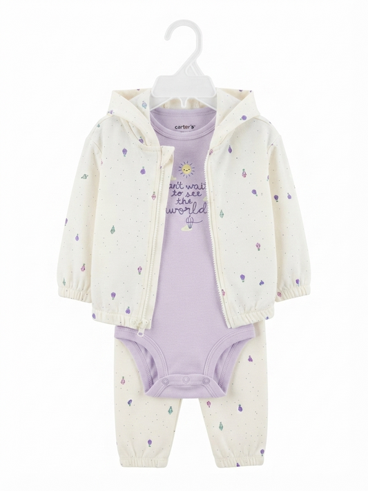 SET 3 PIEZAS LILA CARTERS