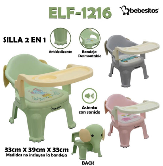 SILLA ELEFANTE DE COMER BEBESITOS