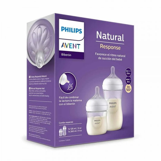SET DE BIBEROS 2 PIEZAS NATURAL AVENT