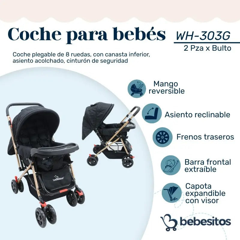 COCHE DOBLE VISTA WH BEBESITOS