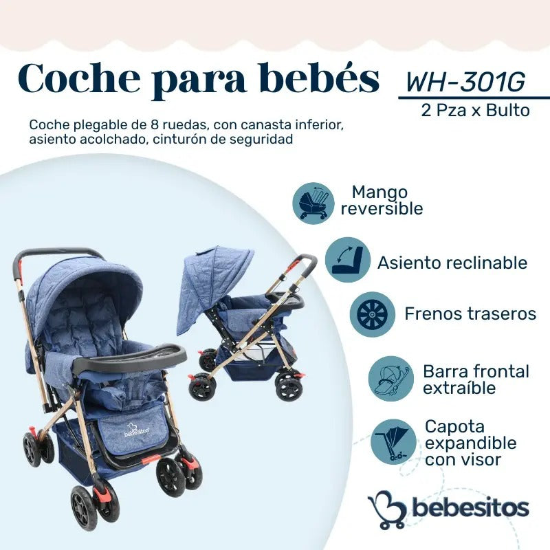 COCHE DOBLE VISTA WH BEBESITOS